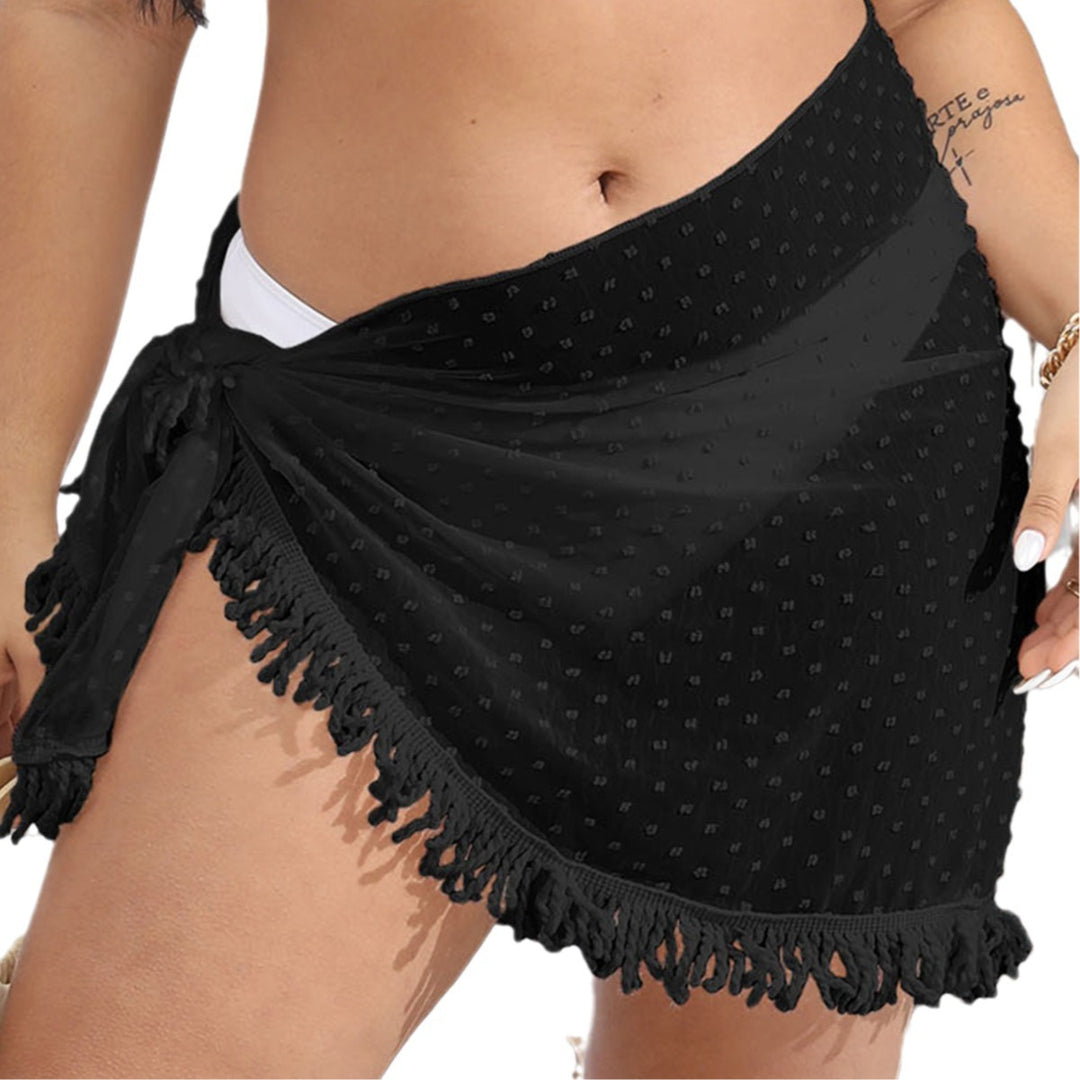 Damen luftiger Strandsarong mit fransigem Saum Echo Archiv