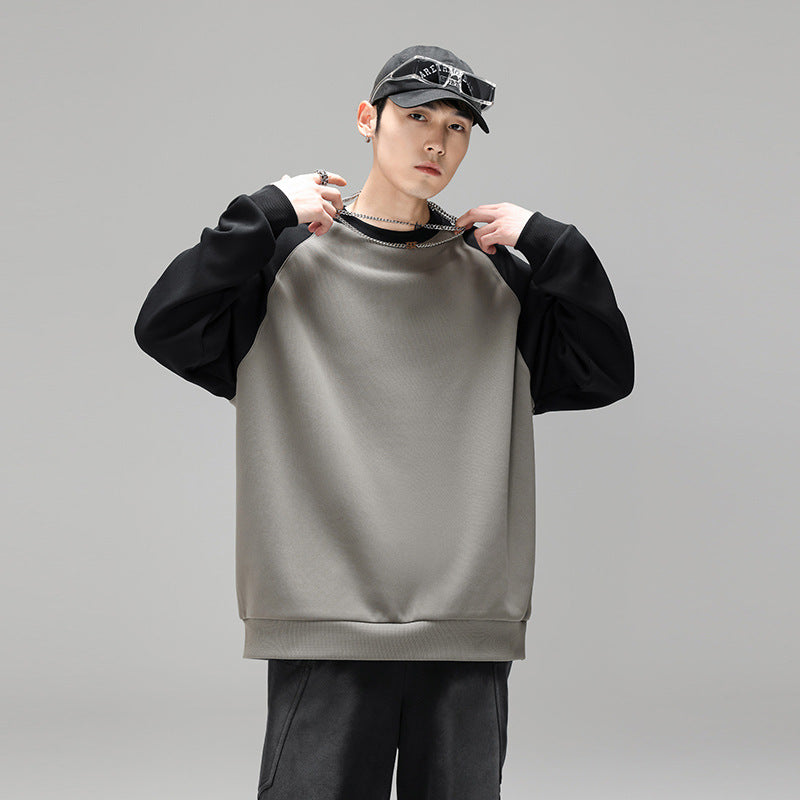 Herren Raglan‑Sweatshirt mit kontrastärmel, weichem Fleece‑Innenfutter und geripptem Saum Echo Archiv