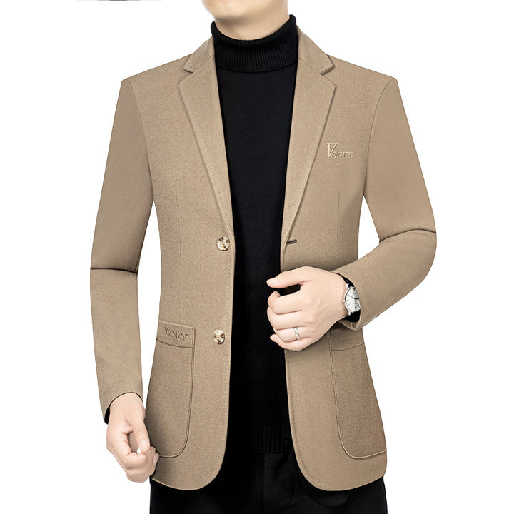Herren Modernes Einreihiges City-Blazer mit aufgesetzten Taschen und leichter Halbfütterung – Tianoro