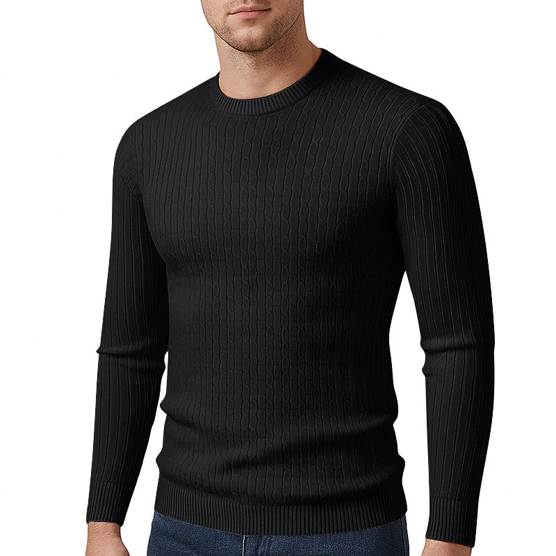 Herren Feinstrickpullover mit strukturiertem Zopfmuster Echoarchiv