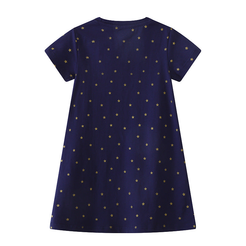Mädchen Kurzarm Kleid mit bezauberndem Einhorn-Motiv Echo Archiv