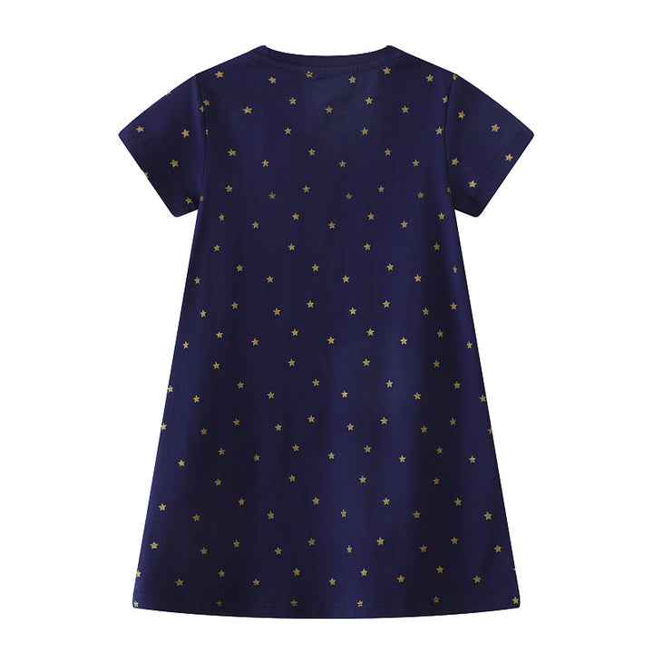 Mädchen Kurzarm Kleid mit bezauberndem Einhorn-Motiv Echo Archiv