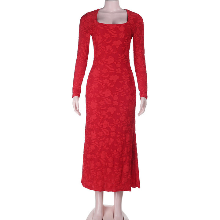 Damen elegantes Maxikleid mit modischem Blumenmuster und raffinierten Langarmdetails Echo Archiv