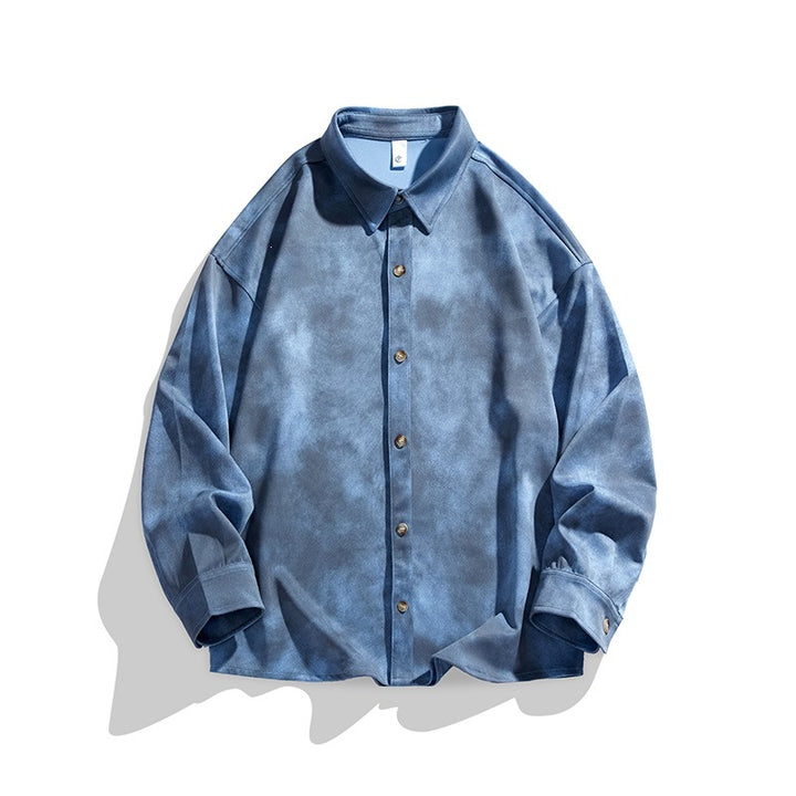 Herren Oversize-Hemdjacke im Washed‑Tie‑Dye‑Look mit Holzknopfleiste & legerer Silhouette Echoarchiv