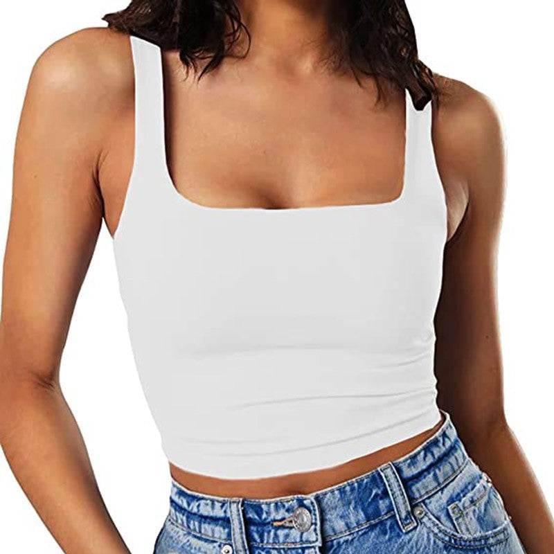 Damen Crop-Top mit quadratischem Ausschnitt und schmalem Schnitt Echo Archiv