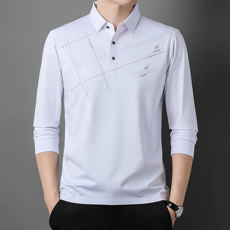 Herren Sportliches Langarm Poloshirt mit innovativem Design Echoarchiv