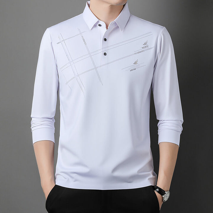 Herren Sportliches Langarm Poloshirt mit innovativem Design Echoarchiv