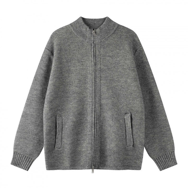Damen Oversize-Strickzipjacke mit Stehkragen und Zwei-Wege-Reißverschluss Echo Archiv