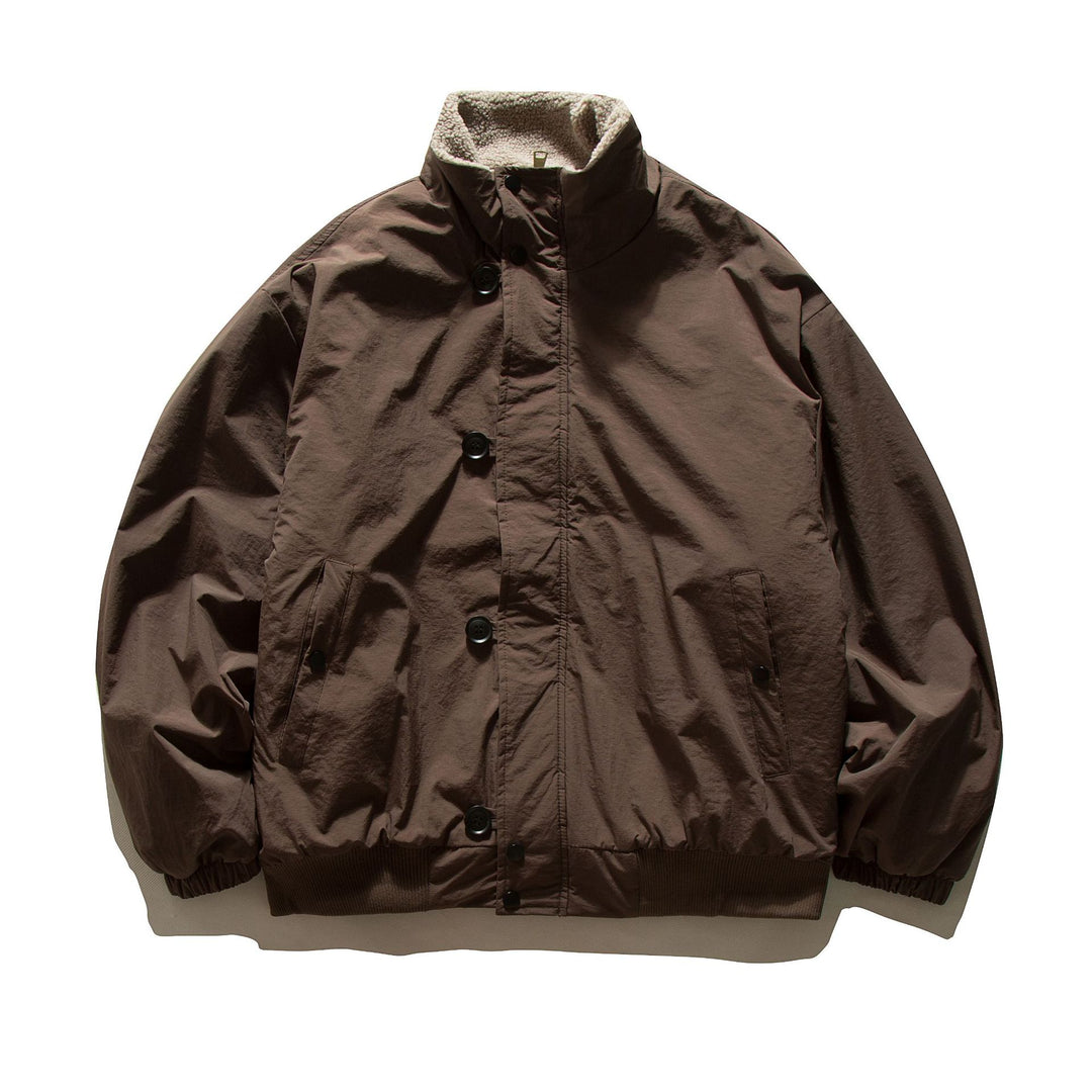 Herren Kurz geschnittene Thermo‑Blousonjacke mit hochgeschlossenem Sherpa‑Kragen Echoarchiv