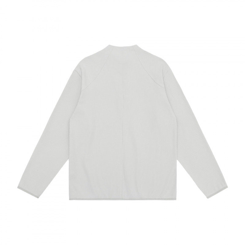 Unisex Waffelstrick-Halbzip-Pullover mit Raglanärmeln Echo Archiv