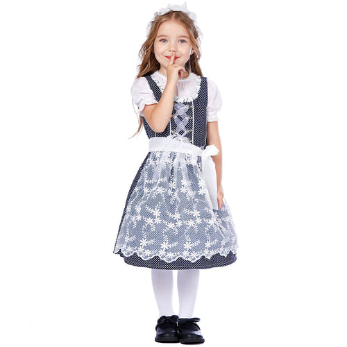 Damen nan traditionelles Dirndlkleid mit Spitzenbluse und bestickter Tüllschürze Echo Archiv