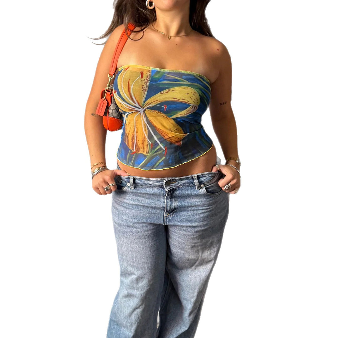 Damen vielseitiges Halstuch mit floralem Design und elastischem Abschluss Echo Archiv