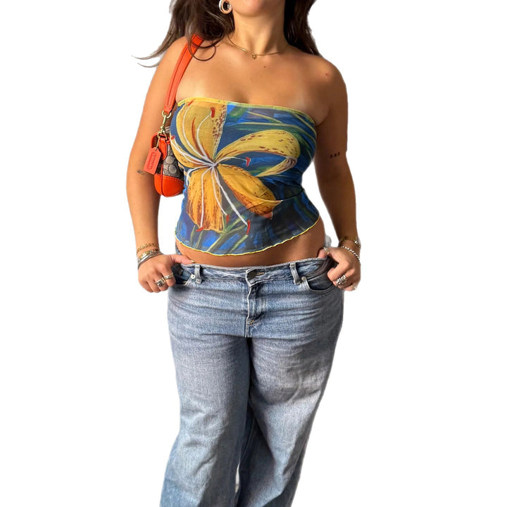 Damen vielseitiges Halstuch mit floralem Design und elastischem Abschluss Echo Archiv