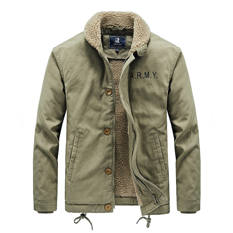 Herren nan gefütterte Fieldjacke mit Teddyfutter, verdeckter Zweiwege-Reißverschluss und Kordelzug Saum Echo Archiv