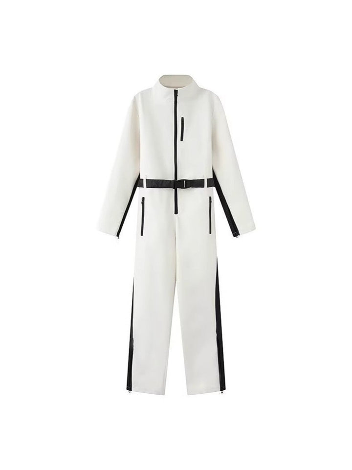 Damen Utility-Overall mit hohem Kragen, funktionalen Reißverschlüssen und Taillengürtel Echo Archiv