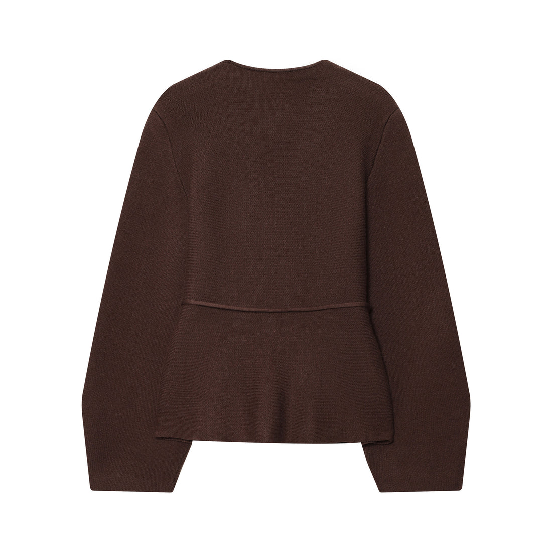 Damen taillierte Strickjacke mit tiefem V-Ausschnitt, Bindegürtel und kastigen Ärmeln – Veloura