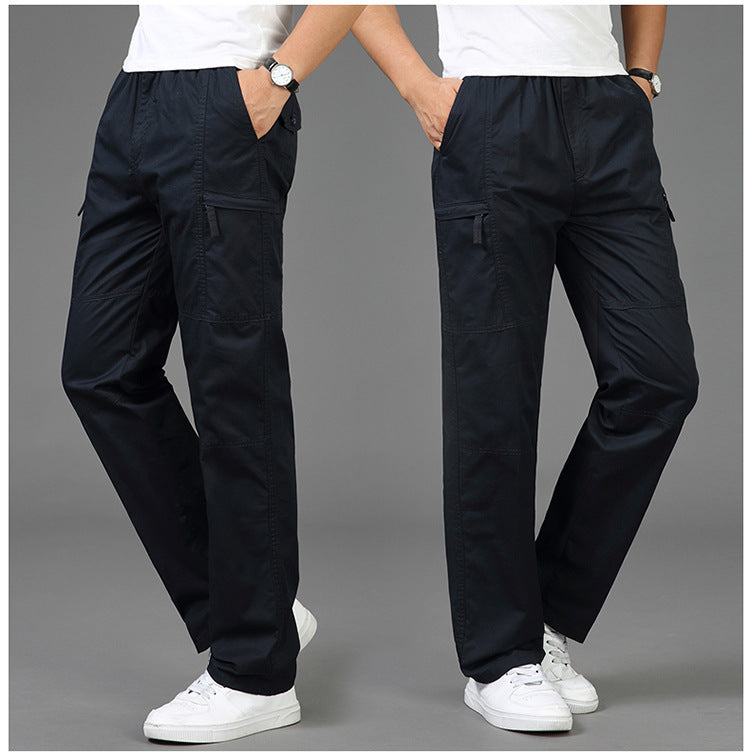 Damen lockere Cargo-Hose mit elastischem Bund, Mehrfachtaschen und Knieabnähern – Avélisse