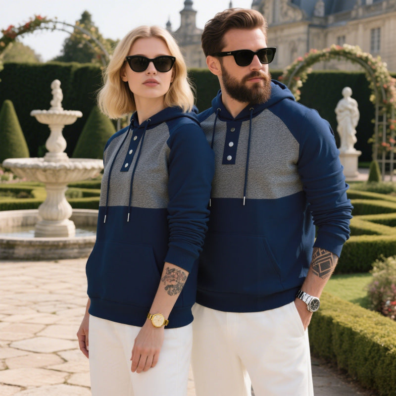 Herren modischer Kapuzenpullover mit Knopfleiste Echoarchiv
