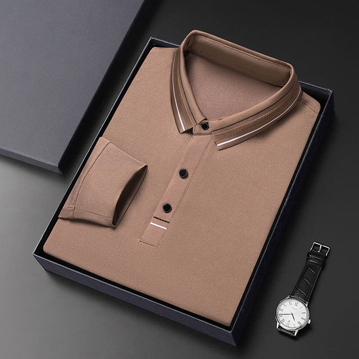 Herren elegantes Poloshirt mit strukturiertem Kragen und stilvollen Akzenten Echoarchiv