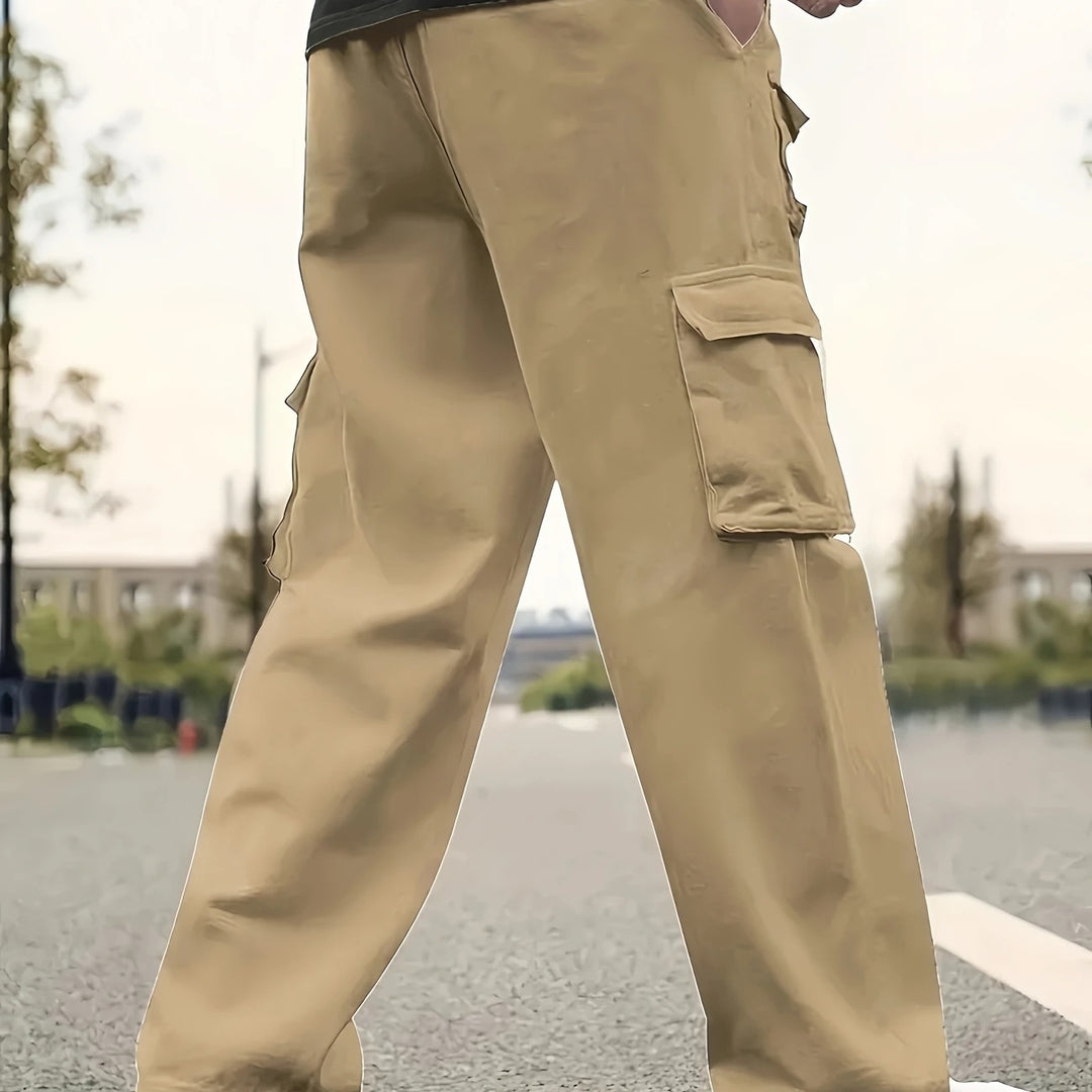 Herren Oversized Cargohose mit verstärkten Klappfächern und geradem Bein Echo Archiv