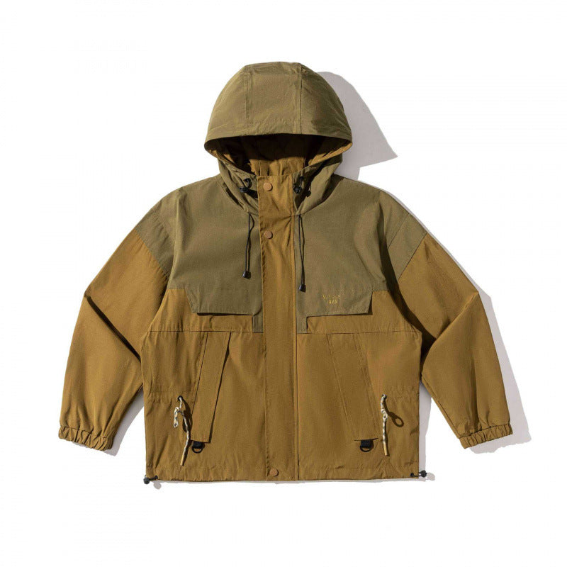 Unisex Weitgeschnittene Utility-Fieldjacke mit Kapuze, Tunnelzug und Pattentaschen Echo Archiv