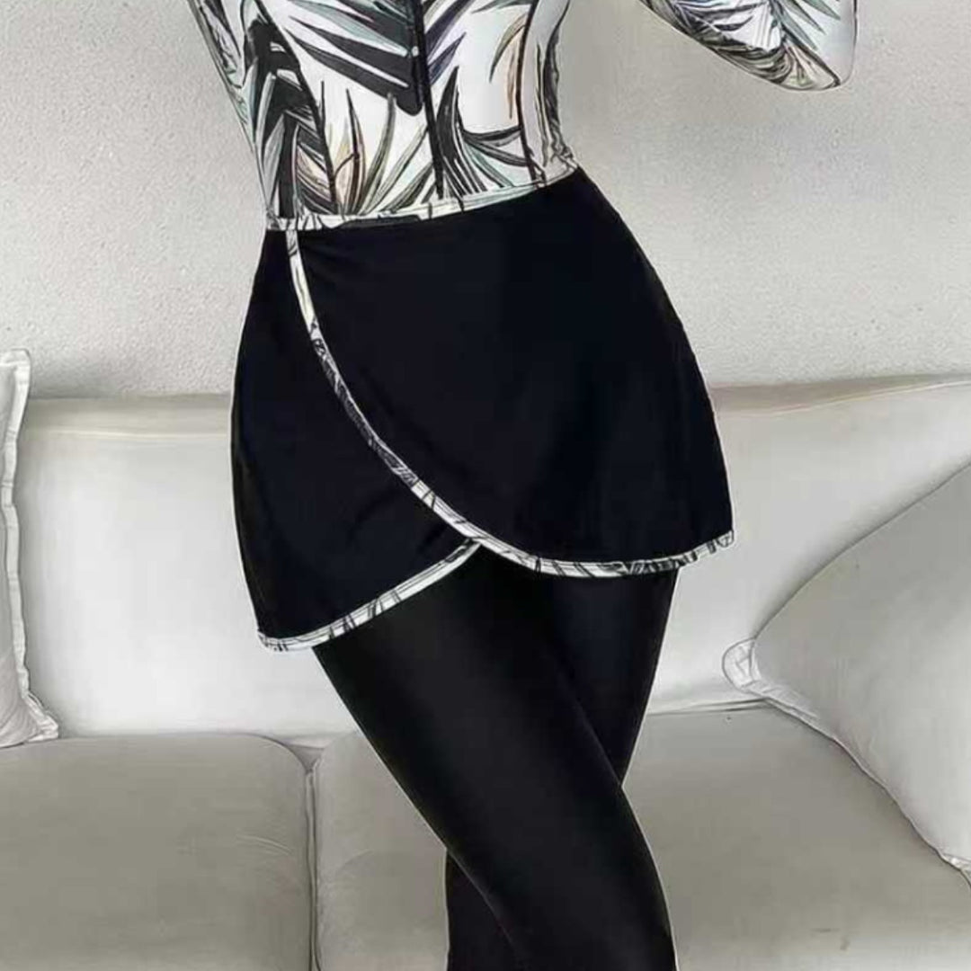 Damen Modischer und funktioneller UV-Schutz-Badeanzug mit Rock Echo Archiv