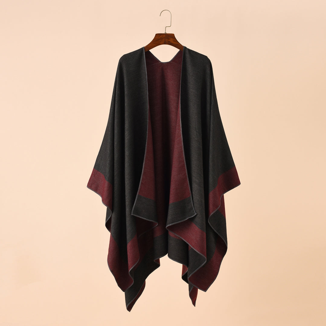 Damen Wendeponcho aus feiner Kaschmir-Mischung – Avérine