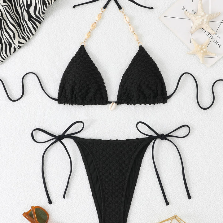 Damen Triangel-Bikini mit Struktur und verstellbaren Bändern Echo Archiv