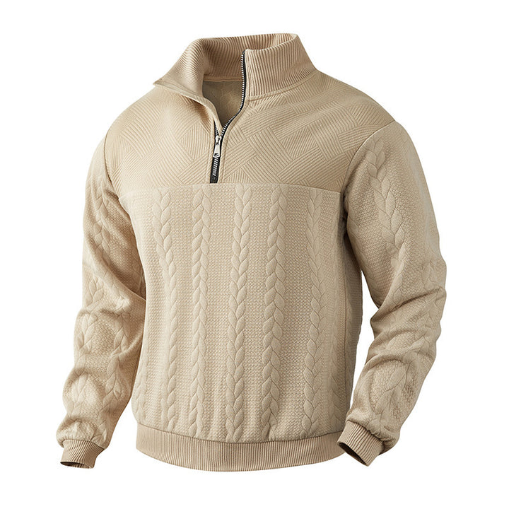 Herren Pullover mit Stehkragen und Zopfstrickmuster Echoarchiv
