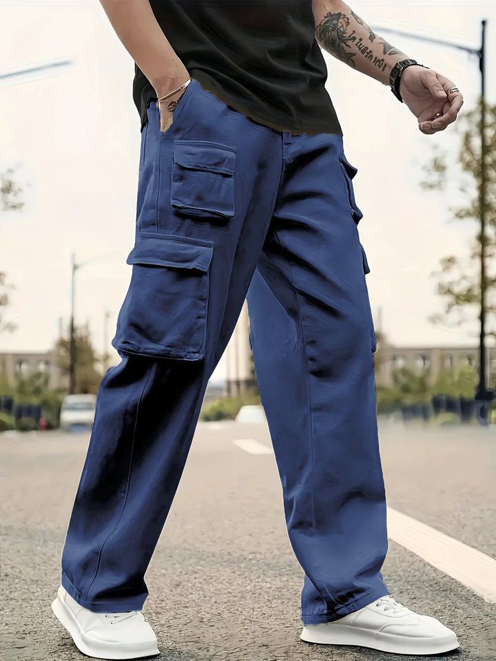 Herren Oversize Utility-Cargohose mit mehrfachen aufgesetzten Klapptaschen Echo Archiv