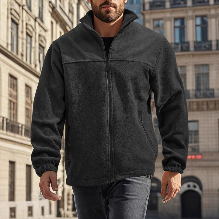 Herren Fleecejacke mit praktischen Taschen und Stehkragen Echoarchiv