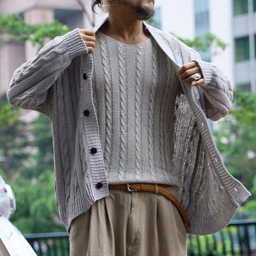 Herren Strickjacke mit Struktur und Knopfverschluss Echoarchiv