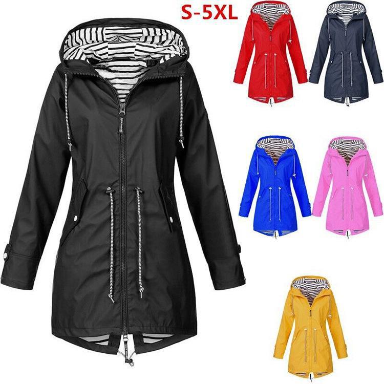 Damen nan taillierte Parka-Jacke mit Kapuze, Kordelzugbund und verdecktem Reißverschluss Echo Archiv