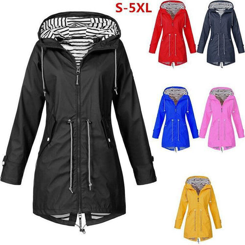 Damen nan taillierte Parka-Jacke mit Kapuze, Kordelzugbund und verdecktem Reißverschluss Echo Archiv