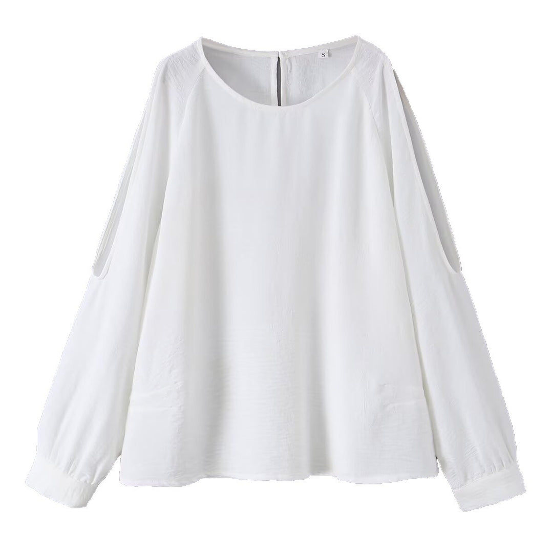 Damen Leichte Oversize-Bluse mit Cut-Out-Ärmeln und Rundhalsausschnitt Echo Archiv