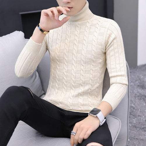 Herren raffinierter Strickrollkragenpullover Echoarchiv