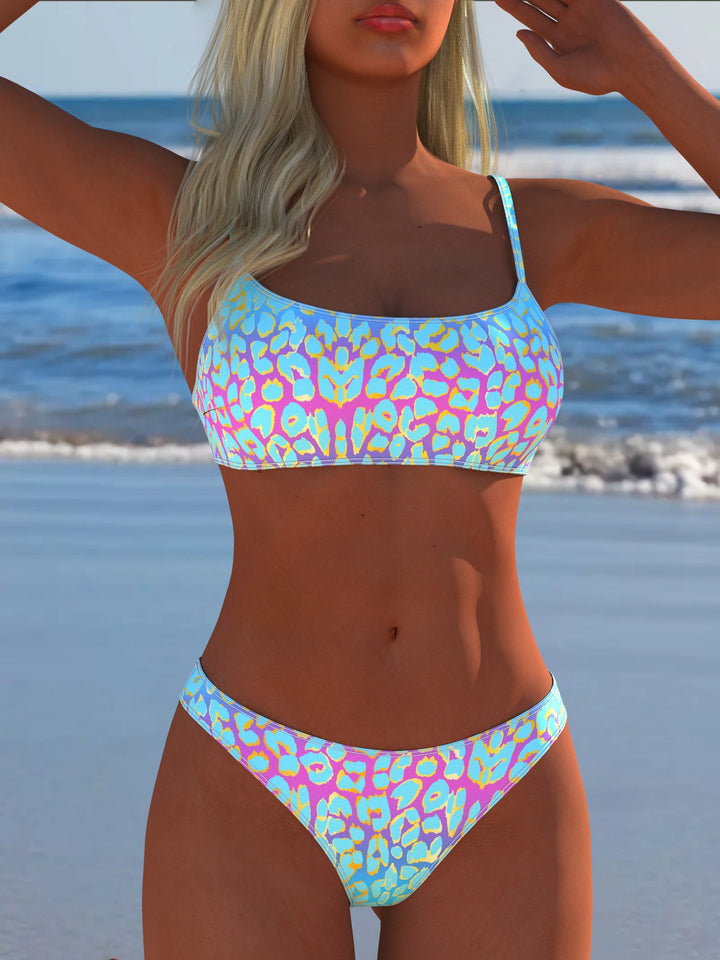 Damen Bikini-Set mit modischem Streifenmuster und verstellbaren Trägern Echo Archiv