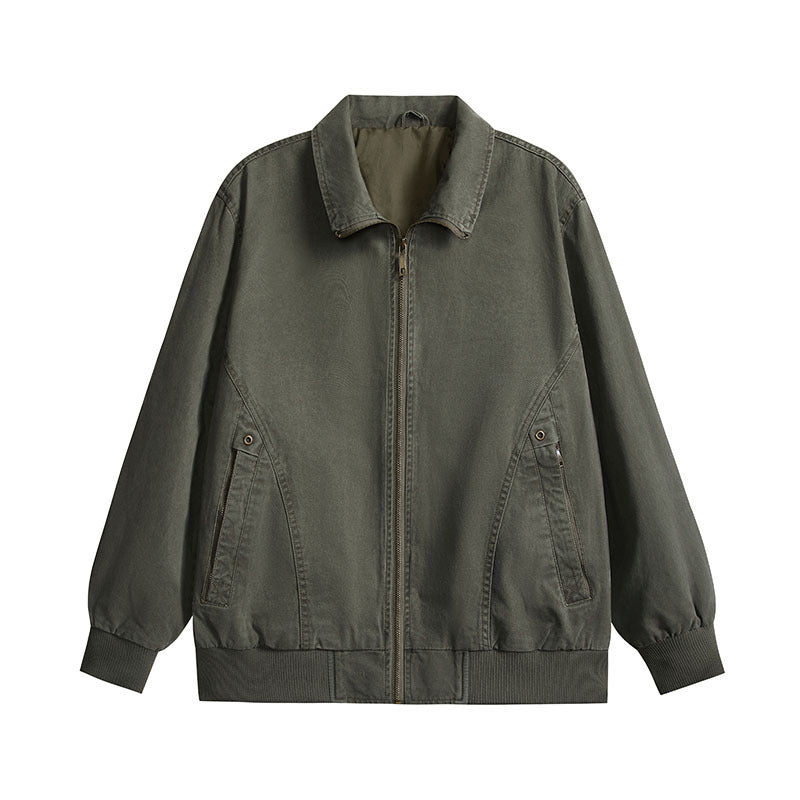 Herren leichte Baumwoll-Twill Übergangsjacke mit Reißverschluss und Ballonärmeln Echo Archiv