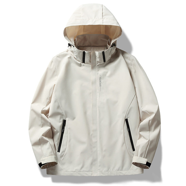 Herren wind- und wasserabweisende Softshell-Kapuzenjacke mit verdeckter Reißverschlussblende Echo Archiv