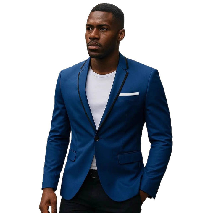 Herren nan einreihiges Slim-Fit Sakko mit kontrastierendem Reversbesatz und Pattentaschen Echo Archiv