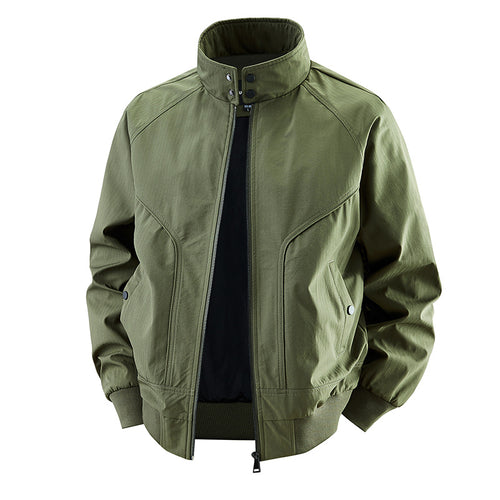 Men's stretch canvas stand-collar utility bomber jacket – Brevano