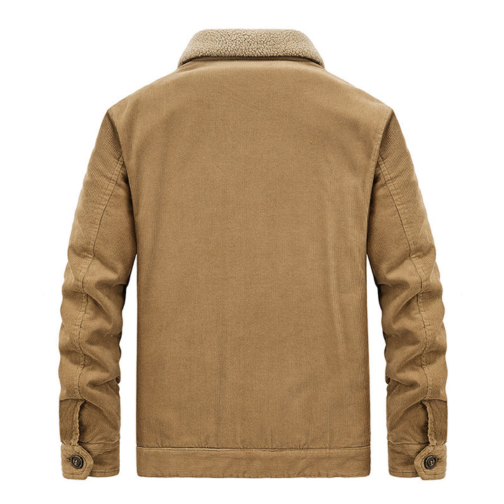Herren Cord‑Blouson mit durchgehendem Sherpa‑Innenfutter und Umlegekragen – Taviero