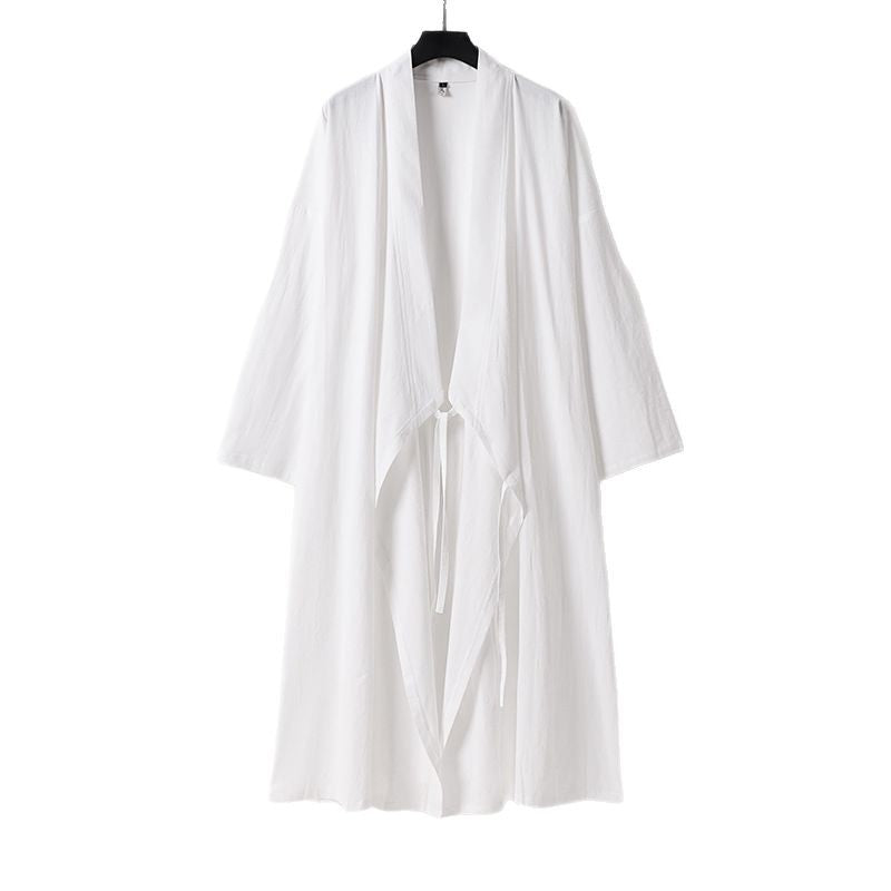 Unisex Langer Kimono-Mantel mit Bindeband, weitem Schnitt und minimalistischer Silhouette Echoarchiv