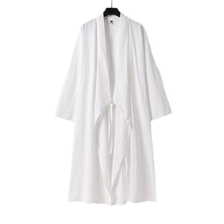 Unisex Langer Kimono-Mantel mit Bindeband, weitem Schnitt und minimalistischer Silhouette Echoarchiv