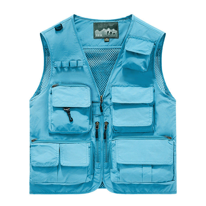Herren Multifunktionale Outdoor-Utility‑Weste mit Mesh‑Innenfutter und zahlreichen Taschen – Marzano