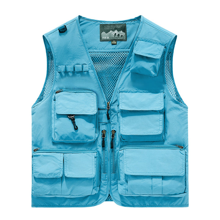 Herren Multifunktionale Outdoor-Utility‑Weste mit Mesh‑Innenfutter und zahlreichen Taschen – Marzano