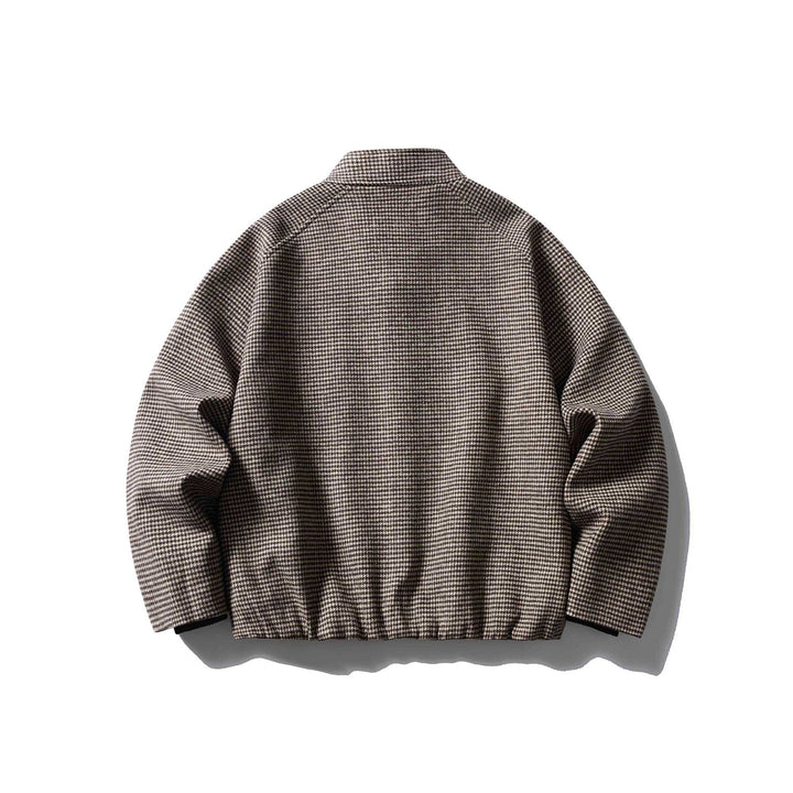 Unisex Kurz geschnittene strukturierte Blousonjacke mit Stehkragen und Reißverschluss Echoarchiv