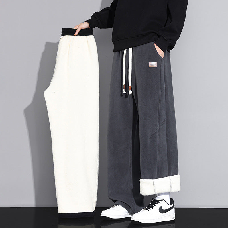 Damen Weitgeschnittene Fleece-Jogginghose mit praktischen Seitentaschen