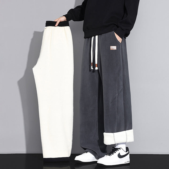 Damen Weitgeschnittene Fleece-Jogginghose mit praktischen Seitentaschen