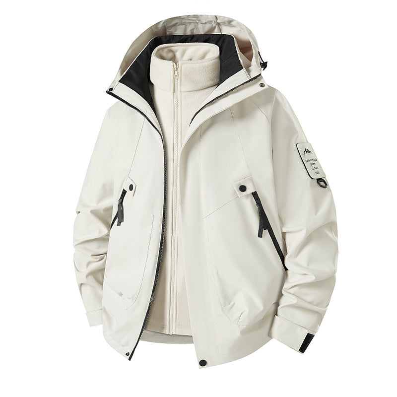 Herren 3‑in‑1 Softshell-Parka mit abnehmbarer Fleece-Innenjacke und technischer Kapuze Echo Archiv